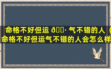 命格不好但运 🌷 气不错的人（命格不好但运气不错的人会怎么样）